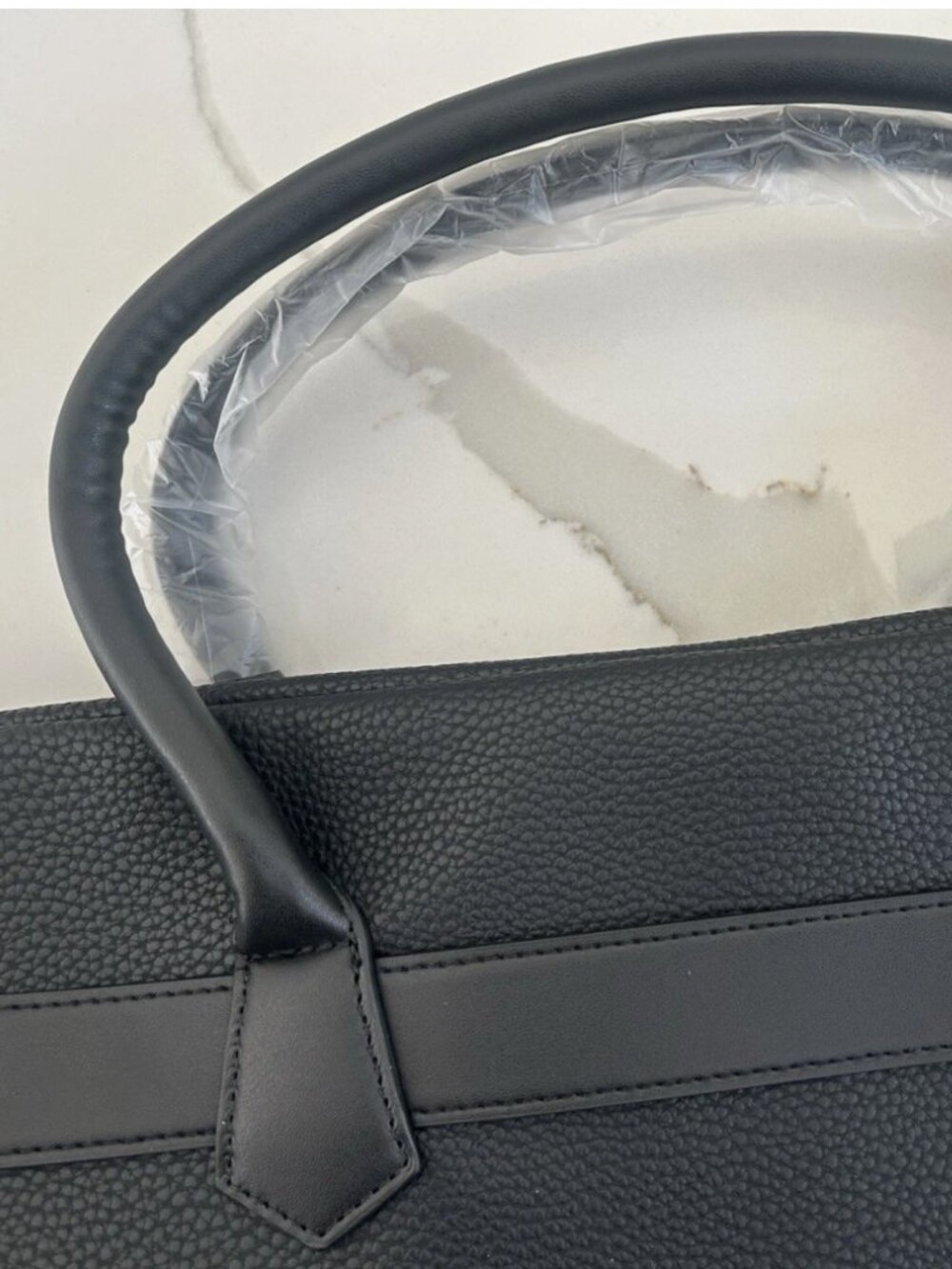Ralph Lauren Fragrances Duffle Black Faux Leather Travel Shoulder Gym Bag New - Picture 9 of 13